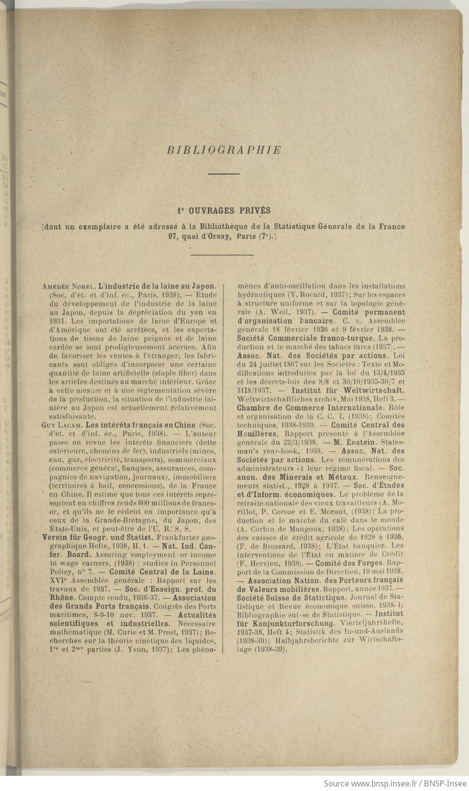 Bulletin de la Statistique générale de la France - vue 169 - page 657