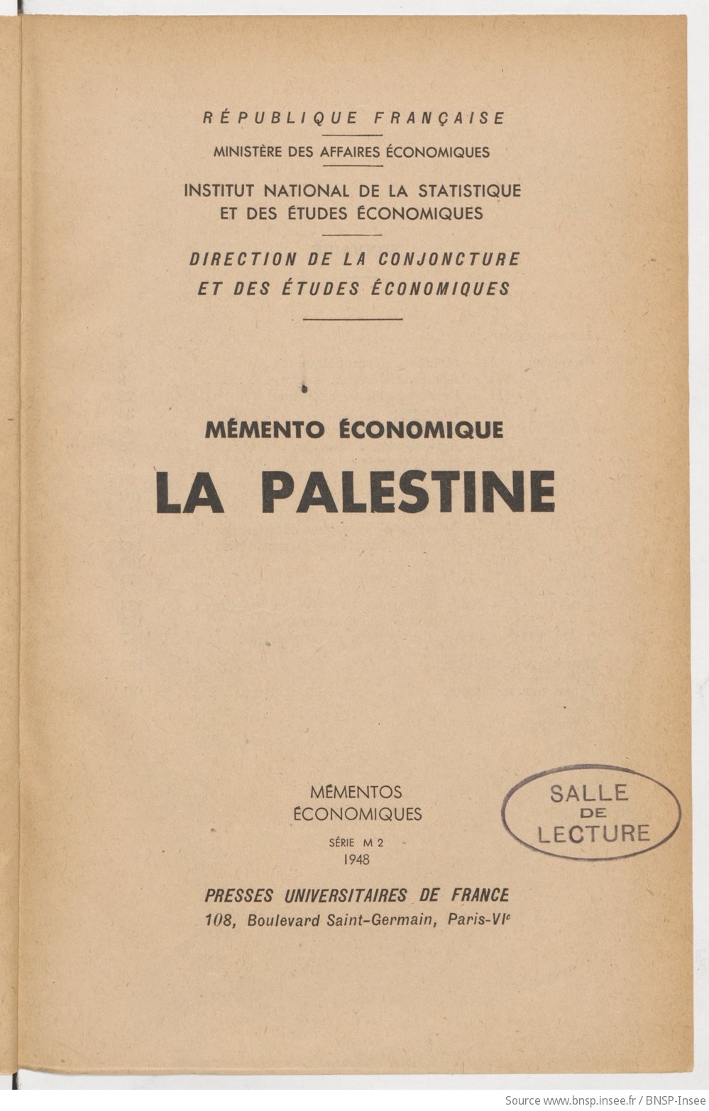 La Palestine. Série M2 - vue 5 - page NP
