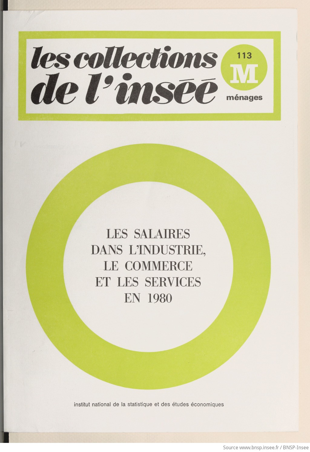 Les Salaires dans l'industrie, le commerce et les services en 1980 / Institut national de la statistique et des études économiques - vue 1 - page NP