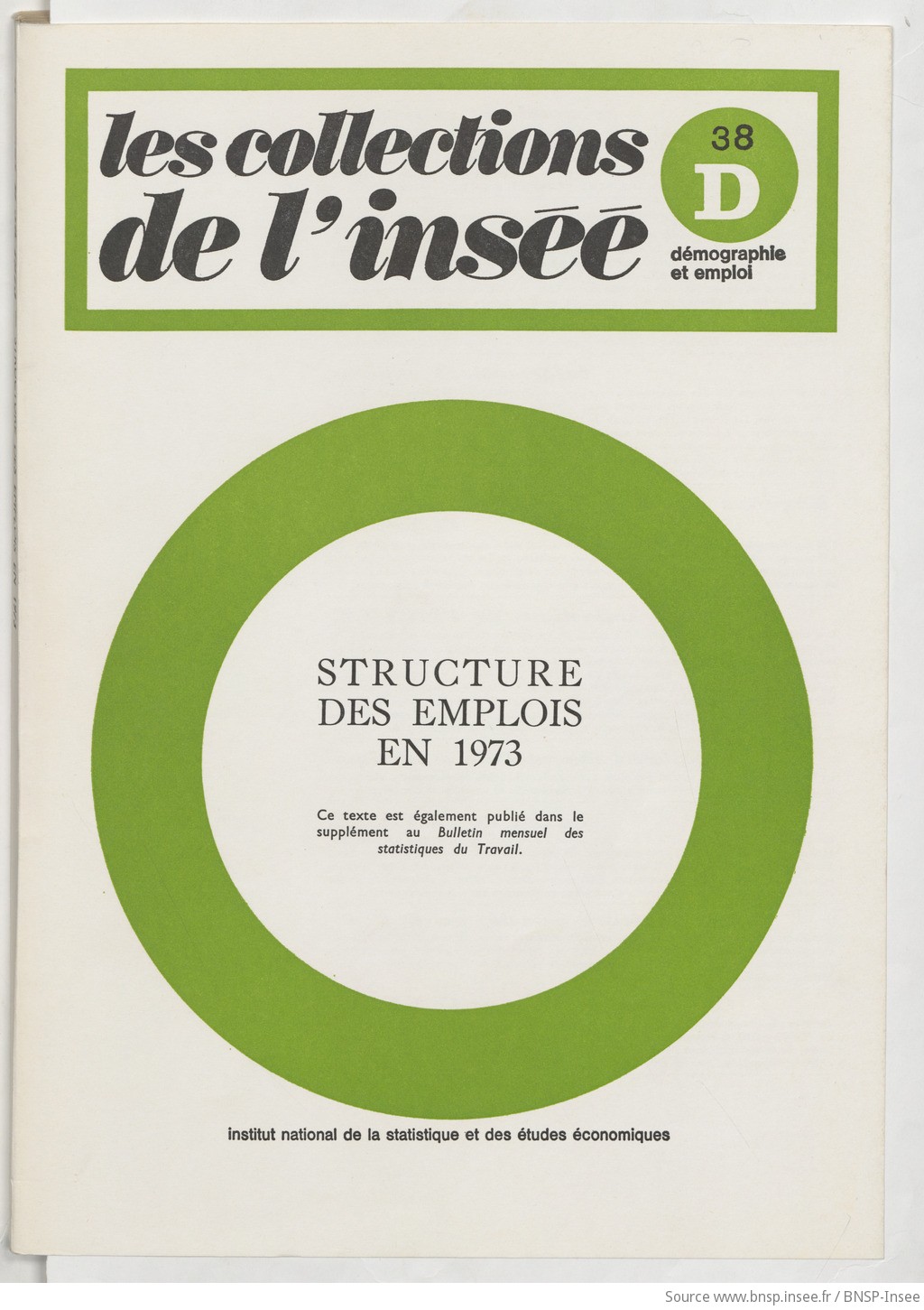 Structure des emplois en 1973 / Institut national de la statistique et des études économiques - vue 1 - page NP