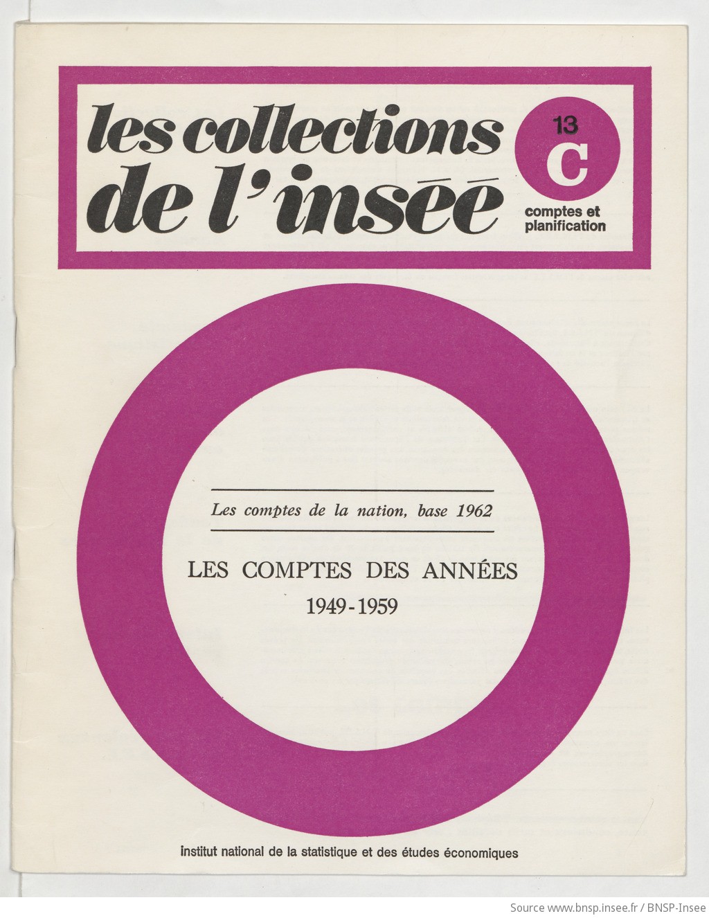 Les Comptes de la nation, base 1962. Les Comptes des années 1949-1959 - vue 1 - page NP