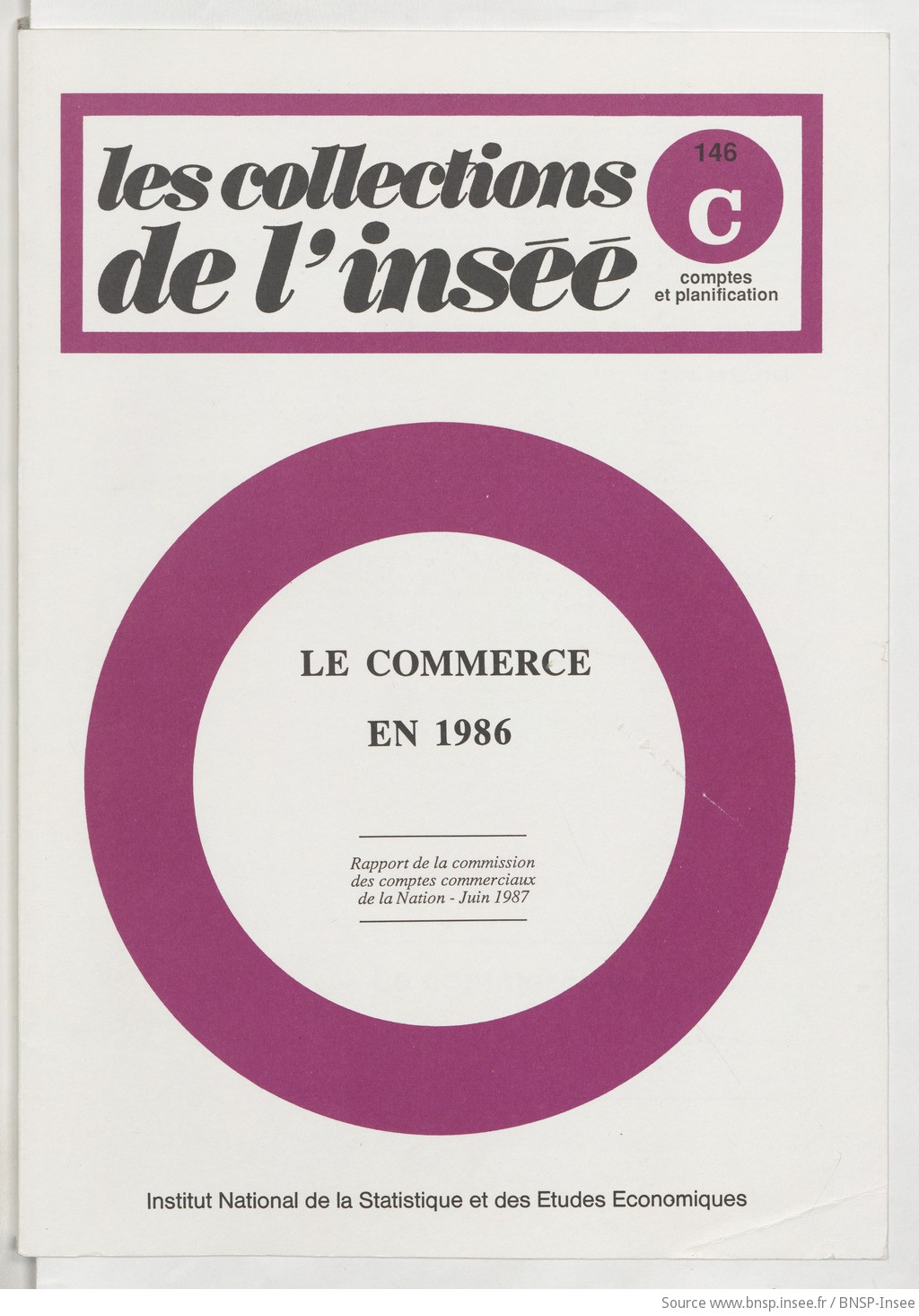 Le Commerce en 1986 : rapport / de la Commission des comptes commerciaux de la nation, juin 1987 ; Ministère de l'économie, des finances et de la privatisation, Institut national de la statistique et des études économiques - vue 1 - page NP