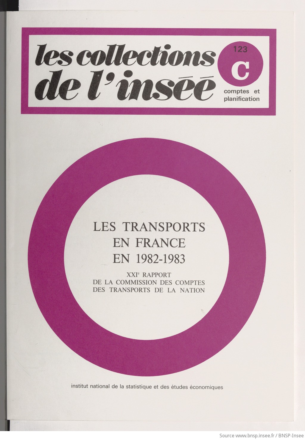 Les Transports en France en 1982-1983 / 21e rapport de la Commission des comptes des transports de la nation ; Institut national de la statistique et des études économiques - vue 1 - page NP