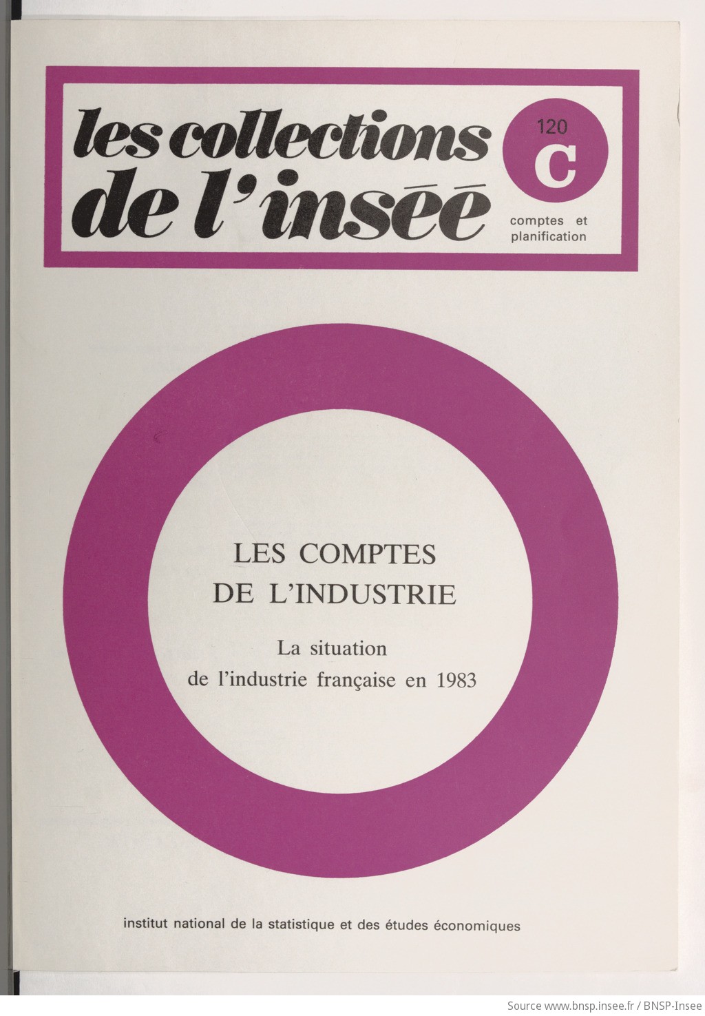 Les Comptes de l'industrie : la situation de l'industrie française en 1983 / Institut national de la statistique et des études économiques - vue 1 - page NP