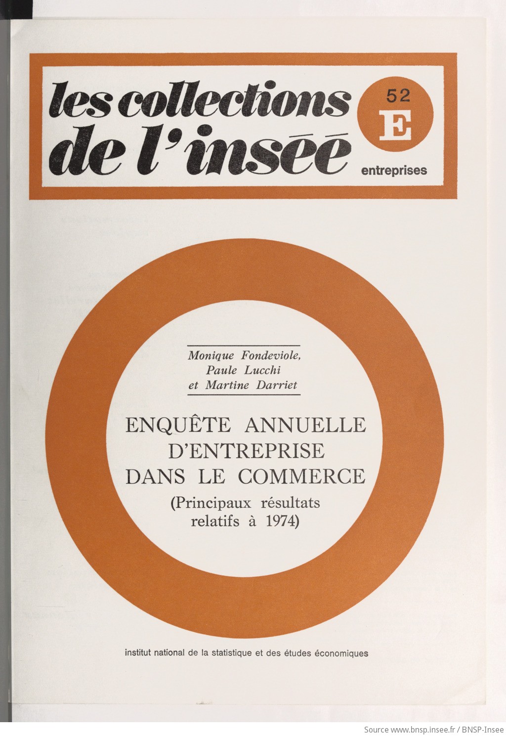 Enquête annuelle d'entreprise dans le commerce de gros : (principaux résultats relatifs à 1975) (éd. sur microforme) / Institut national de la statistique et des études économiques - vue 1 - page NP