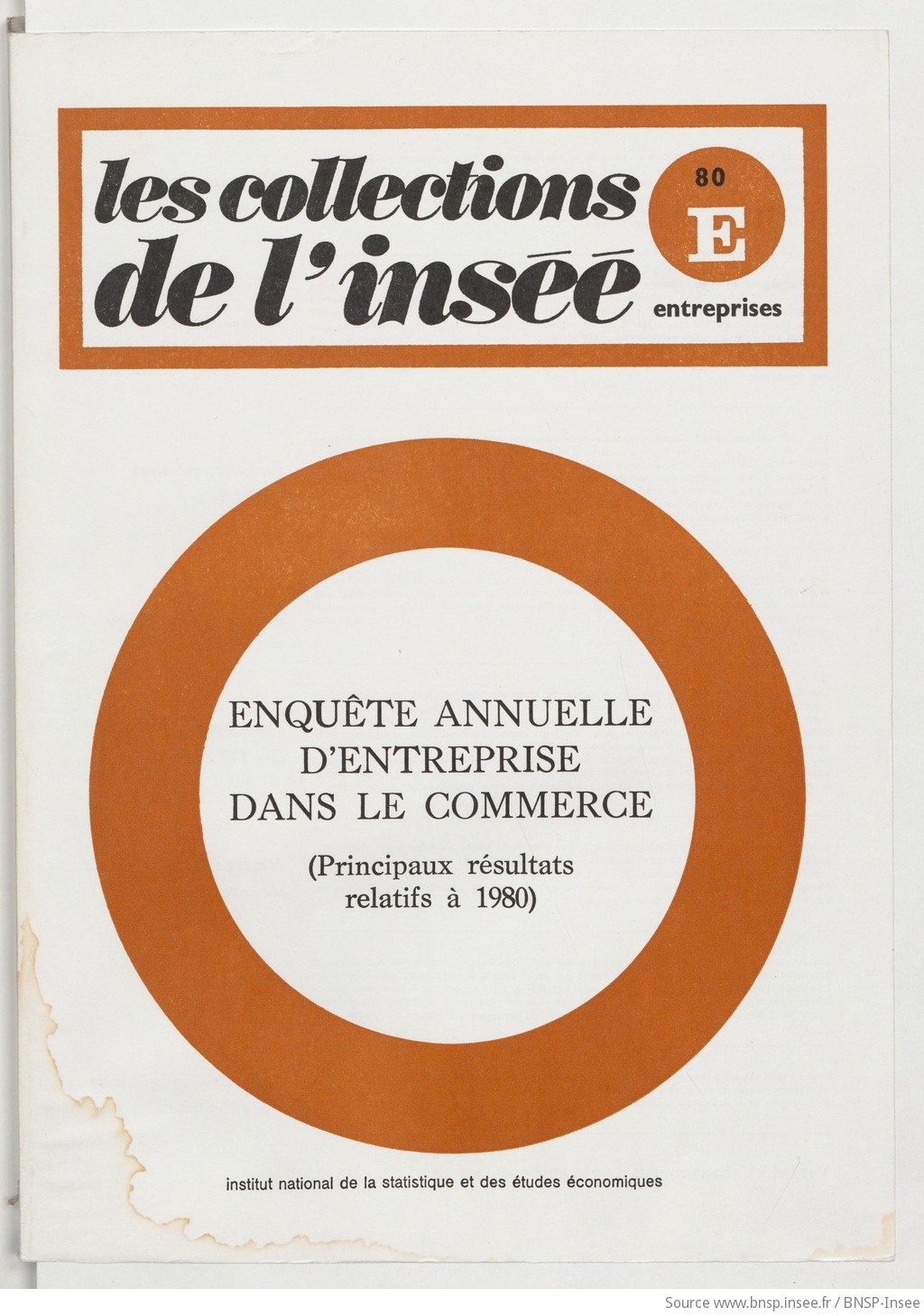 Enquête annuelle d'entreprise dans le commerce : principaux résultats relatifs à 1980 / Institut national de la statistique et des études économiques - vue 1 - page NP