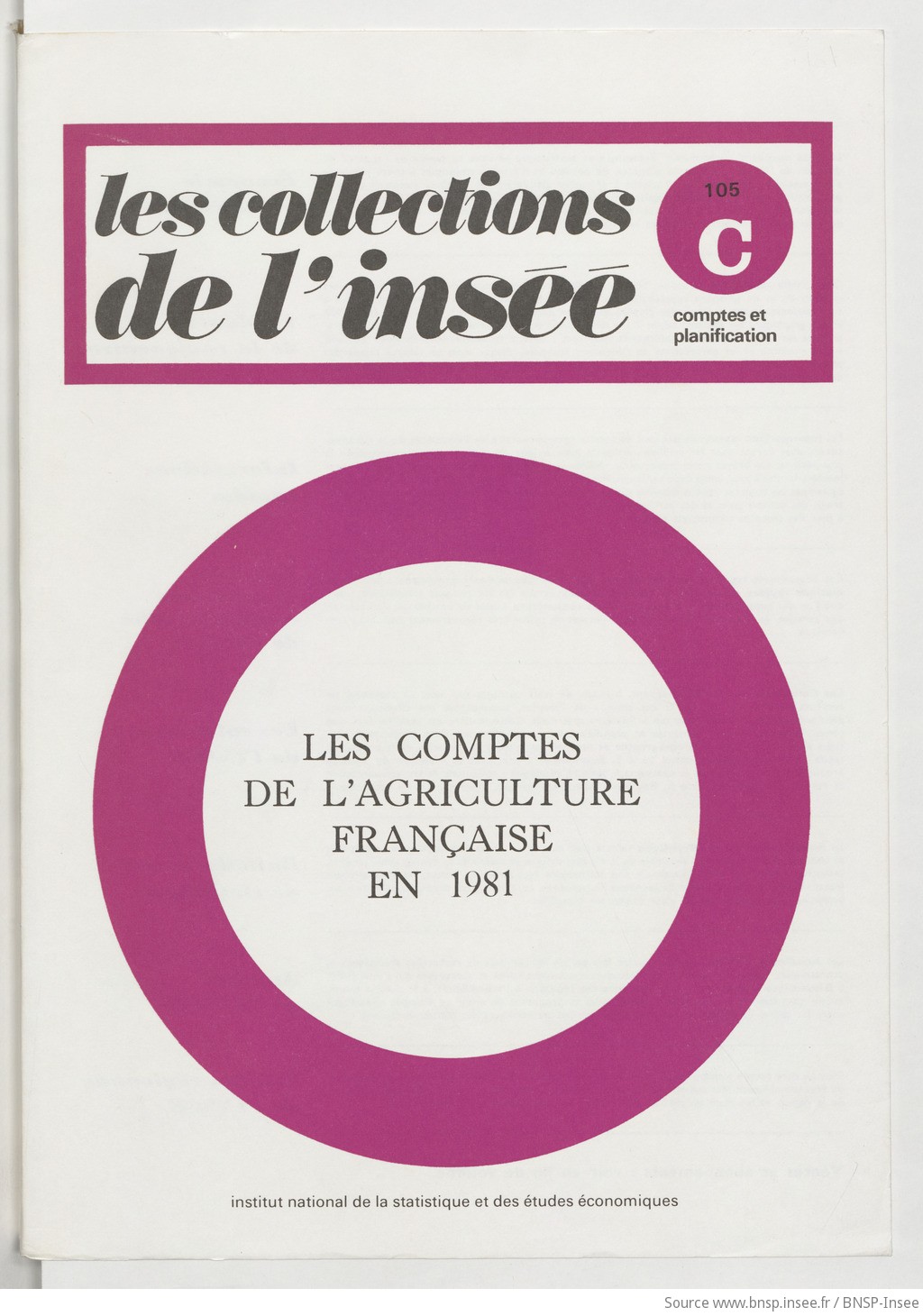 Les Comptes de l'agriculture française en 1981 / Institut national de la statistique et des études économiques - vue 1 - page NP