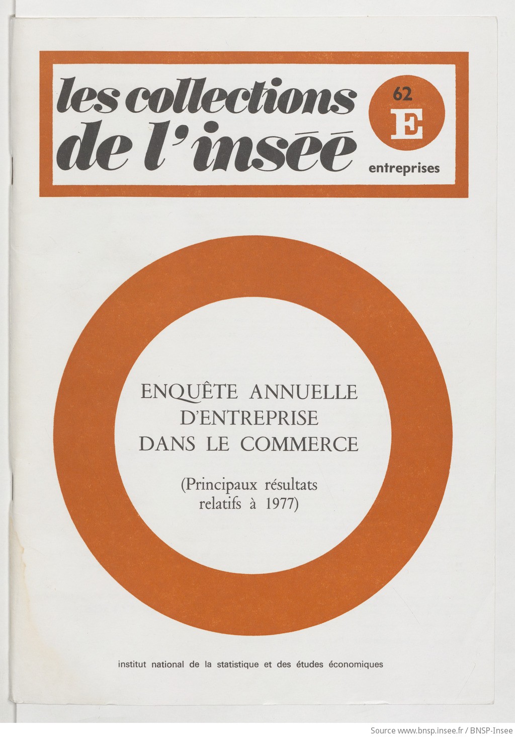 Enquête annuelle d'entreprise dans le commerce : principaux résultats relatifs à 1977 / Institut national de la statistique et des études économiques - vue 1 - page NP