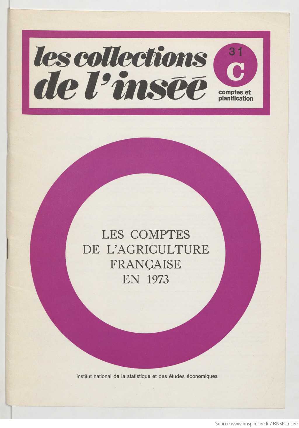 Les Comptes de l'agriculture française en 1973 / Institut national de la statistique et des études économiques - vue 1 - page NP