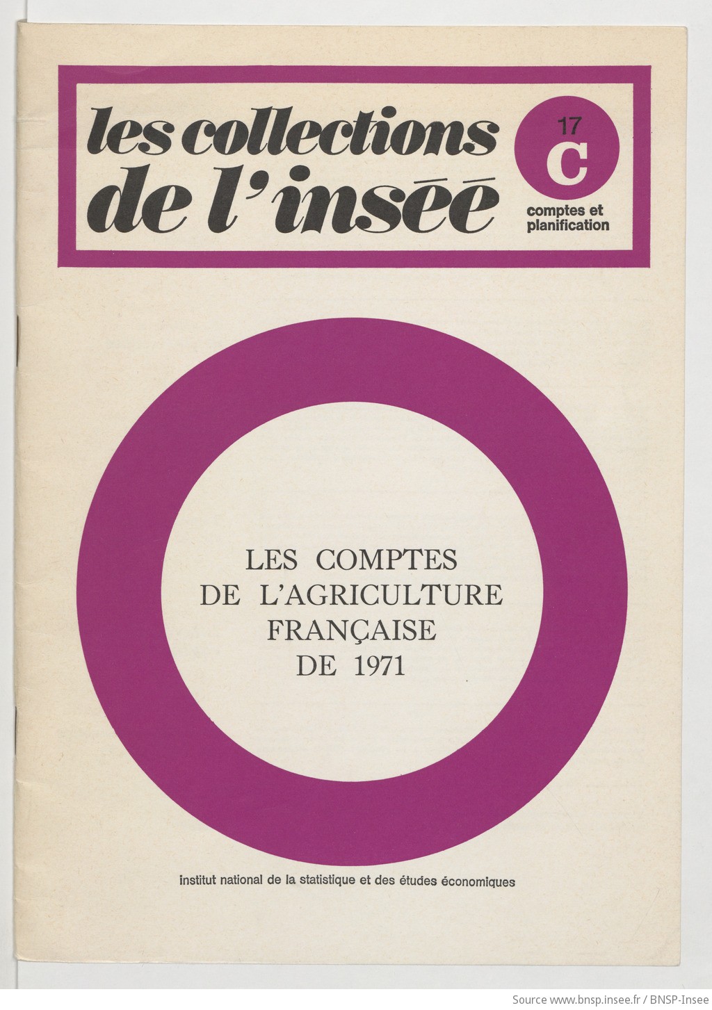 Les Comptes de l'agriculture française de 1971 / Institut national de la statistique et des études économiques - vue 1 - page NP