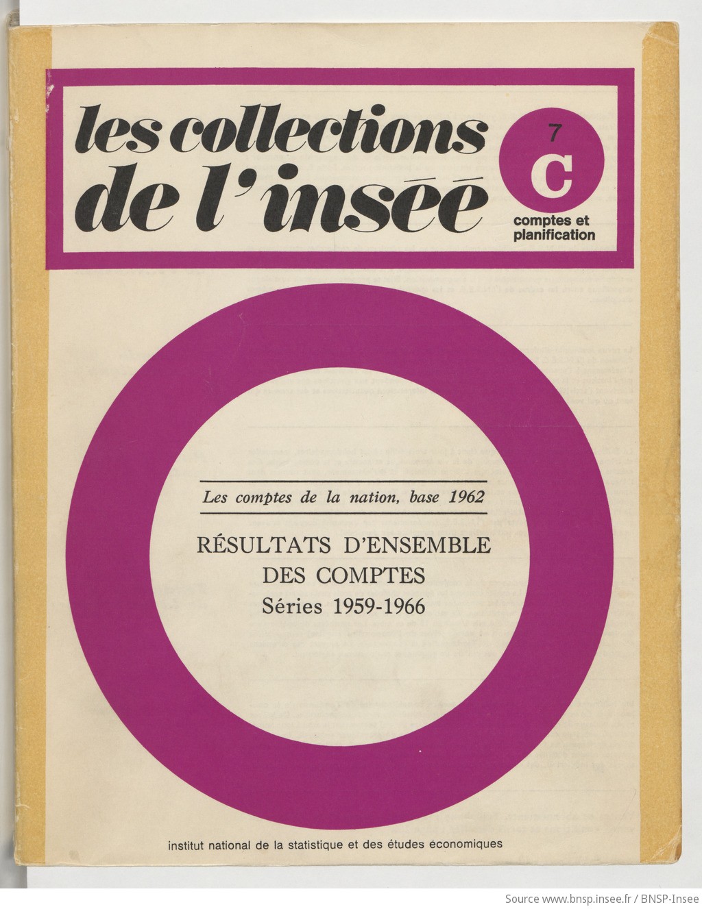 Les Comptes de la nation, base 1962. Résultats d'ensemble des comptes . Séries 1959-1966 - vue 1 - page NP